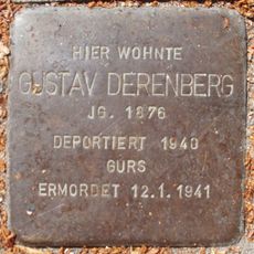 Stolperstein en memoria de Gustav Derenberg