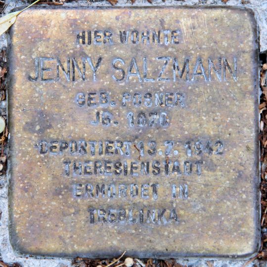 Stolperstein dedicated to Jenny Salzmann