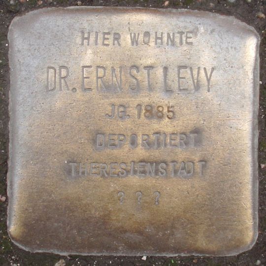 Stolperstein dedicated to Ernst Levy
