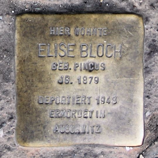 Stolperstein dedicated to Elise Bloch
