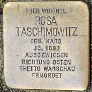 Stolperstein dedicated to Rosa Taschimowitz