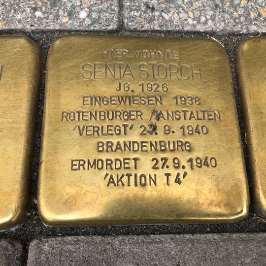Stolperstein en memoria de Senta Storch