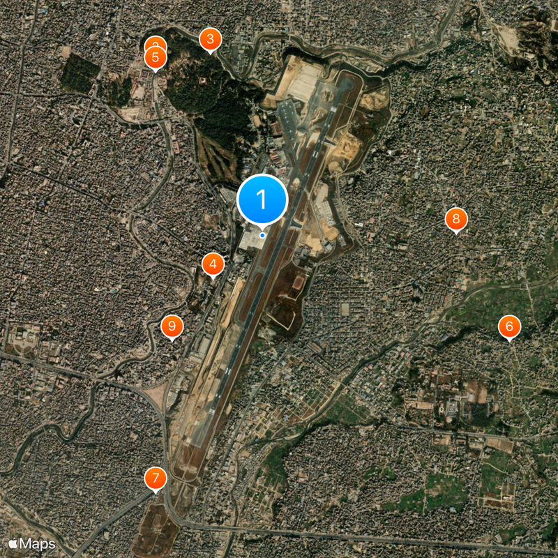Tribhuvan International Airport Map