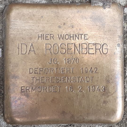 Stolperstein dedicated to Ida Rosenberg