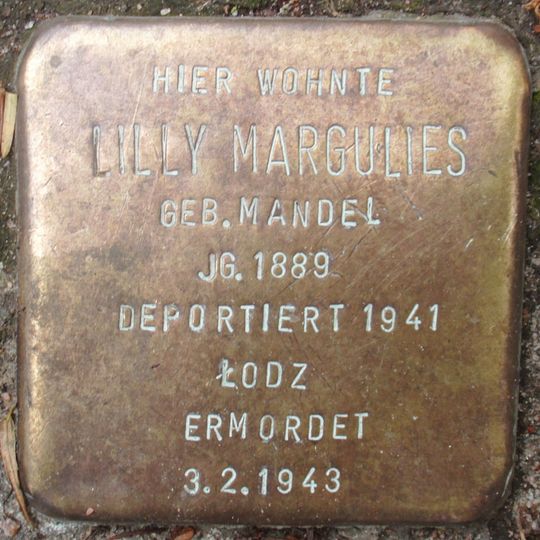 Stolperstein dedicated to Lilly Margulies