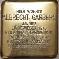 Stolperstein dedicated to Albrecht Garberst