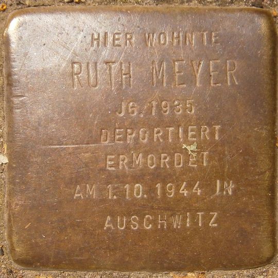 Stolperstein dedicated to Ruth Meyer