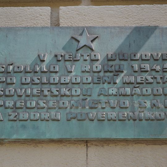 Železničné riaditeľstvo, tabuľa pamätná