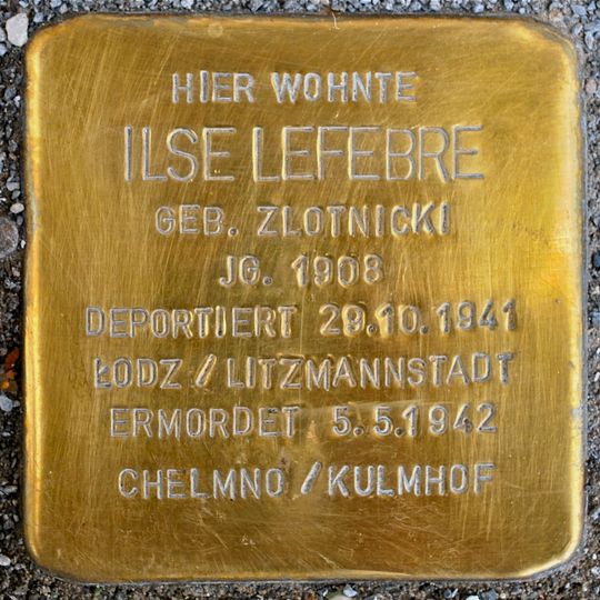 Stolperstein dedicated to Ilse Lefebre