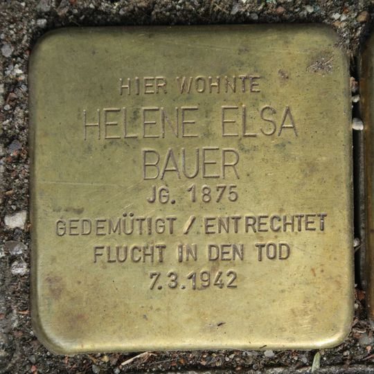 Stolperstein en memoria de Helene Elsa Bauer