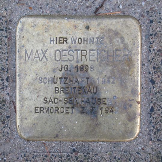 Stolperstein à la mémoire de Max Oestreicher