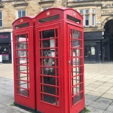 Pair Of Telephone Kiosks On Central Reservation