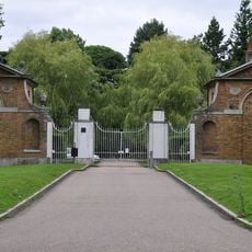 West Lodge, Gateway, East Lodge to London Entrance Drive to Copt Hall