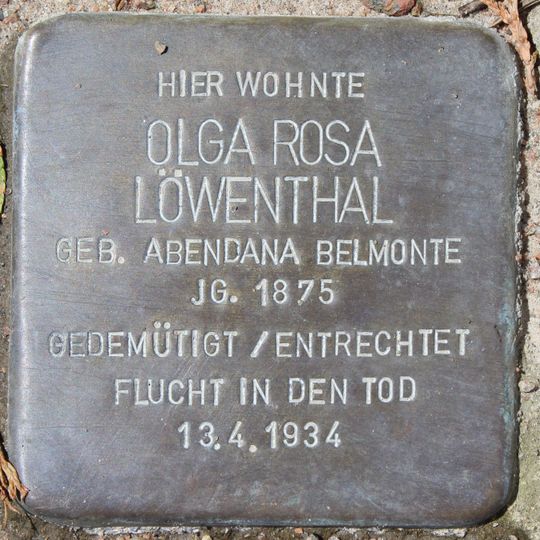 Stolperstein à la mémoire d’Olga Rosa Löwenthal