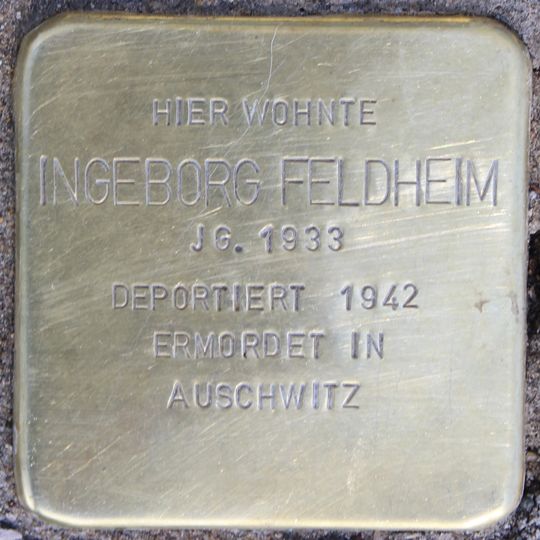 Stolperstein dedicated to Ingeborg Feldheim