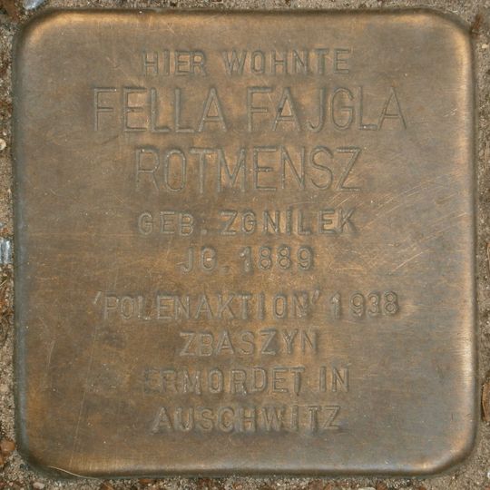 Stolperstein en memoria de Fella Fajgla Rotmensz