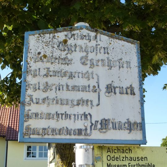 Ortsschild aus Gusseisen