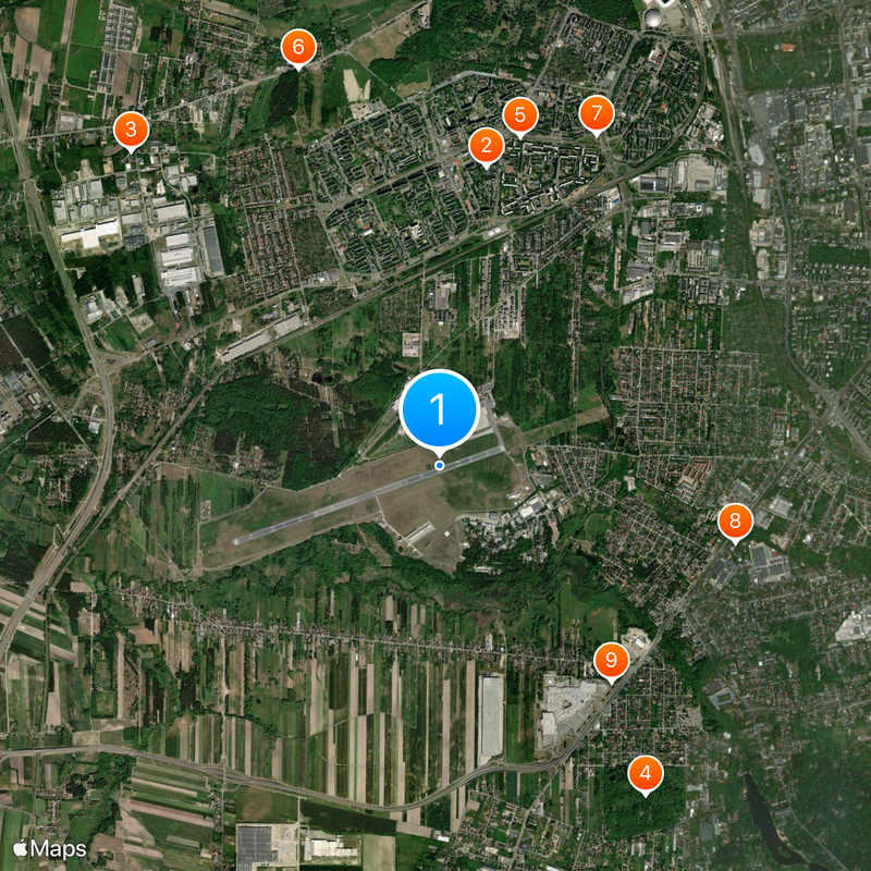 Łódź Władysław Reymont Airport Map