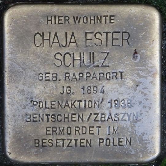 Stolperstein en memoria de Chaja Ester Schulz