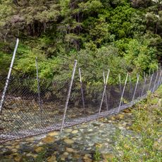 Swing bridge across Rolling River