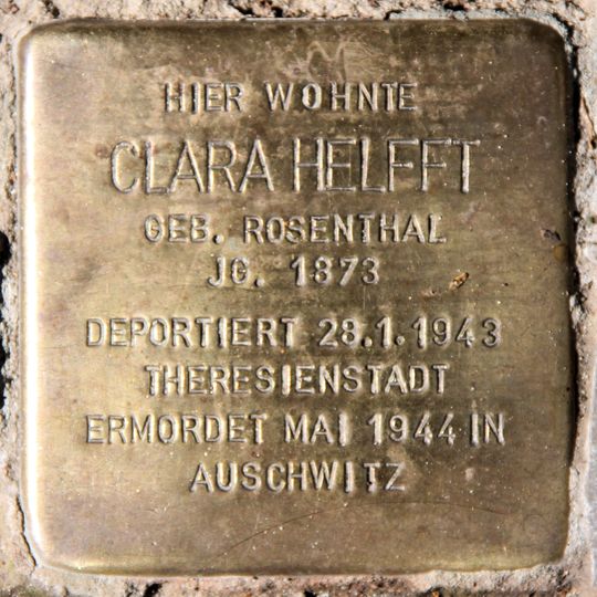 Stolperstein dedicated to Clara Helfft