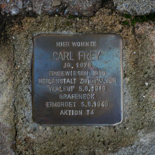 Stolperstein à la mémoire de Carl Frey