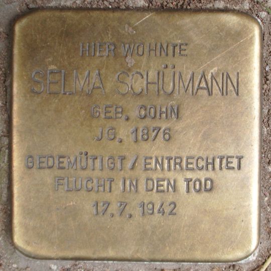 Stolperstein en memoria de Selma Schümann