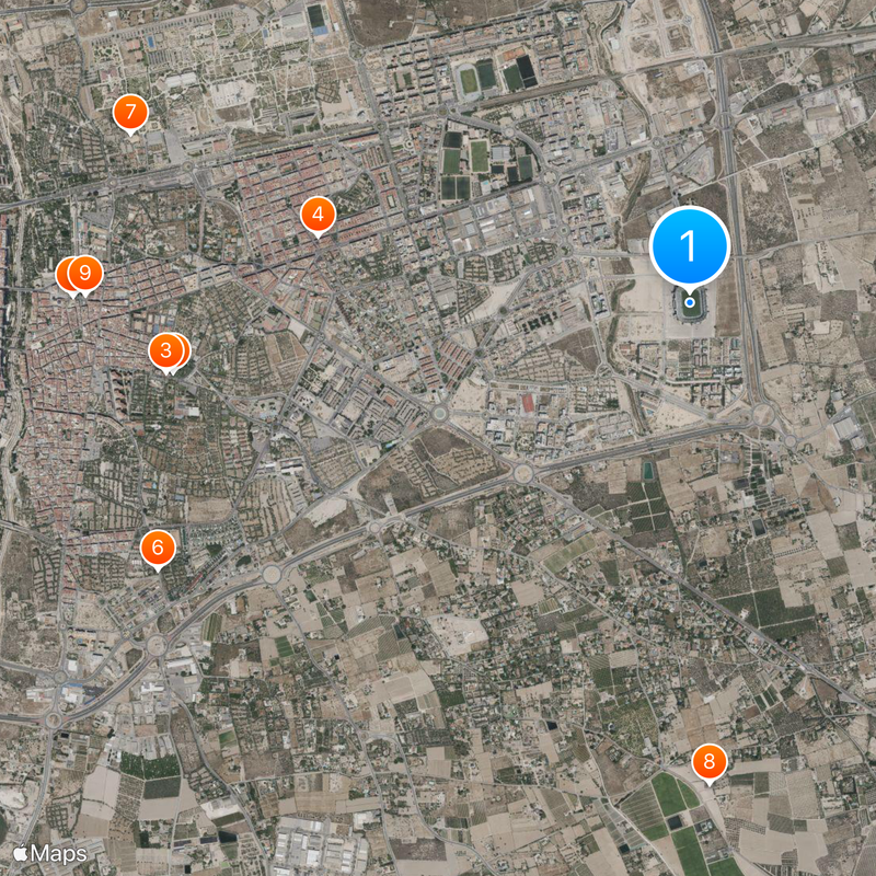 Estadio Manuel Martínez Valero Map