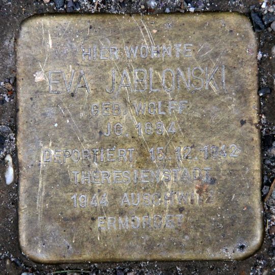 Stolperstein dedicated to Eva Jablonski
