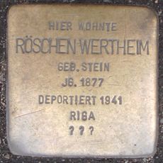 Stolperstein dedicated to Röschen Wertheim