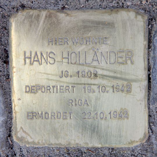 Stolperstein dedicated to Hans Holländer