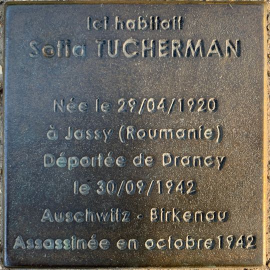 Stoleperstein à la mémoire de Sofia Tucherman