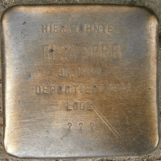 Stolperstein dedicated to Elsa Sprei