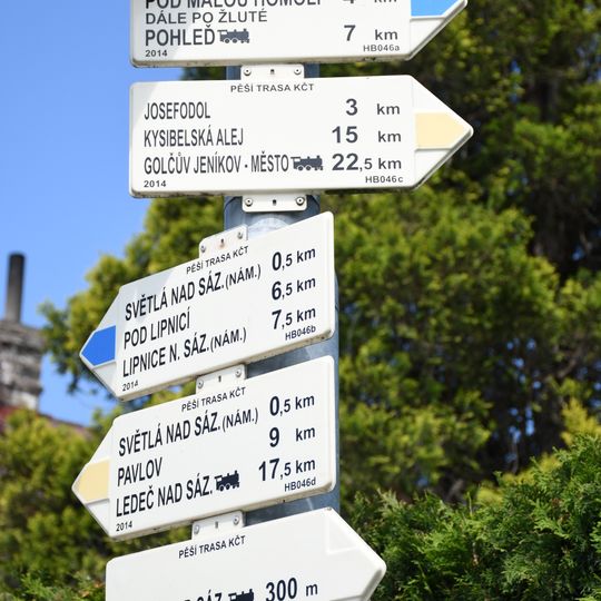 Rozcestník Světlá nad Sazávou - žst., odb.