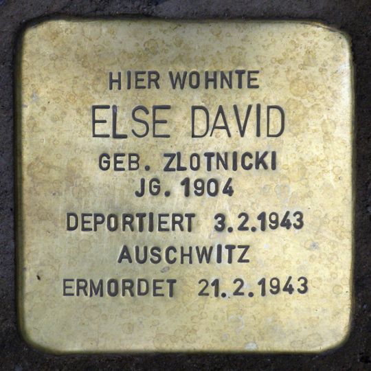 Stolperstein en memoria de Else David