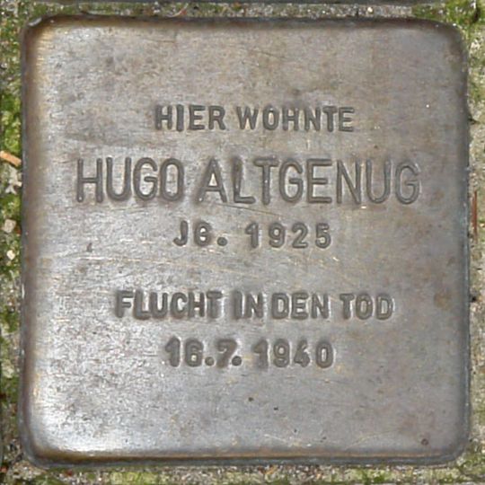 Stolperstein en memoria de Hugo Altgenug