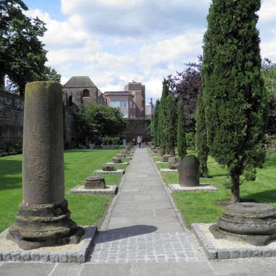 Repositioned Roman remains in The Roman Gardens