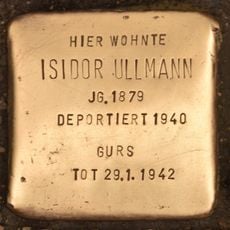 Stolperstein dedicated to Isidor Ullmann