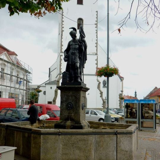 Fountain with statue of Saint Florian in Velké Meziříčí