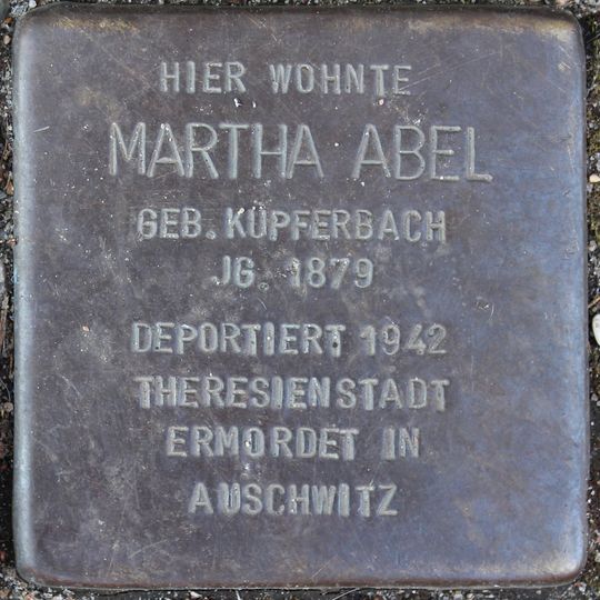 Stolperstein dedicated to Martha Abel