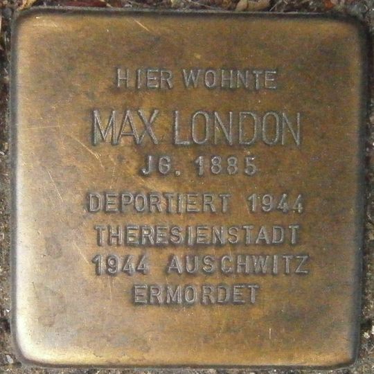 Stolperstein dedicated to Max London