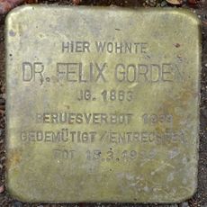Stolperstein dedicated to Felix Gorden