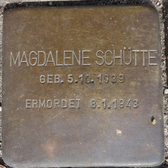 Stolperstein en memoria de Magdalene Schütte