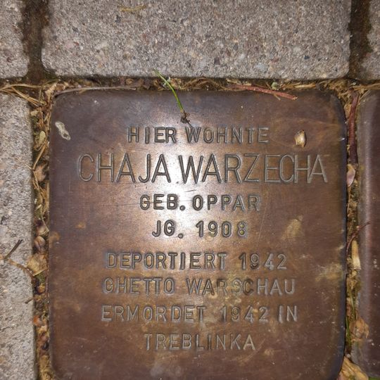 Stolperstein en memoria de Chaja Warzecha