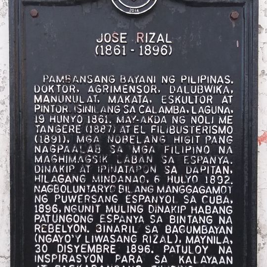 Jose Rizal historical marker