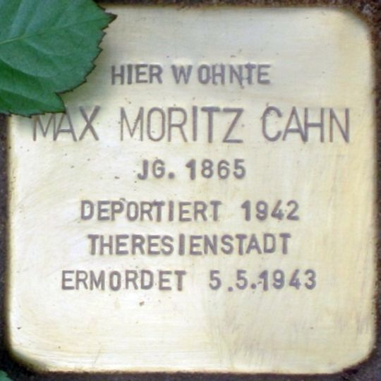 Stolperstein em memória de Max Moritz Cahn