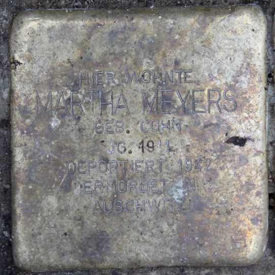 Stolperstein dedicated to Martha Meyers