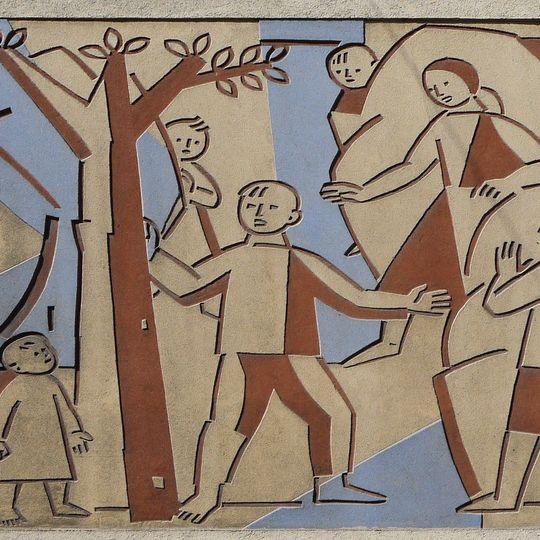 Sgraffito Spielende Kinder