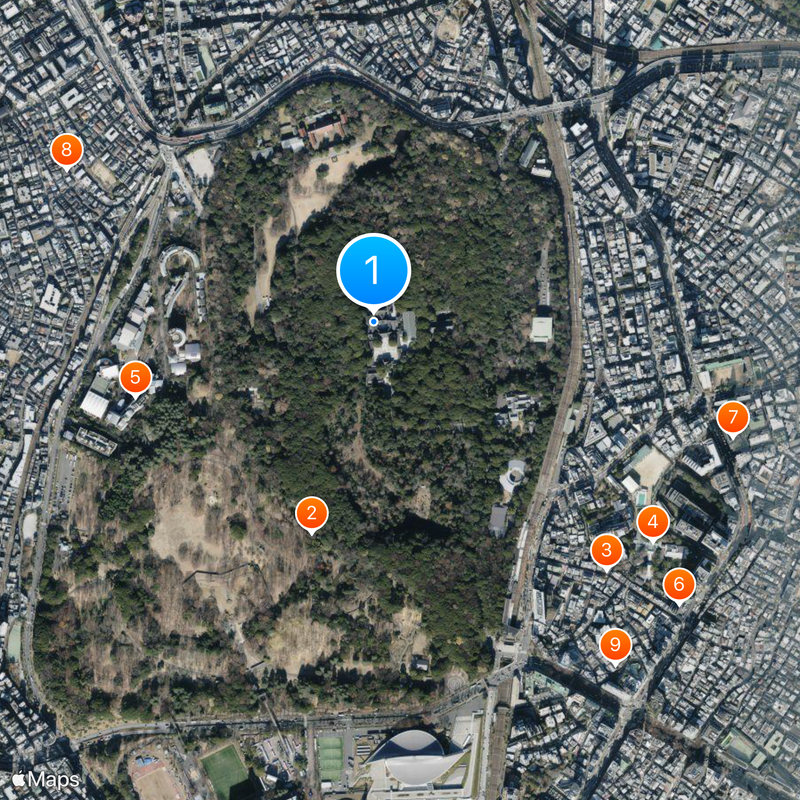 Santuário Meiji Mapa