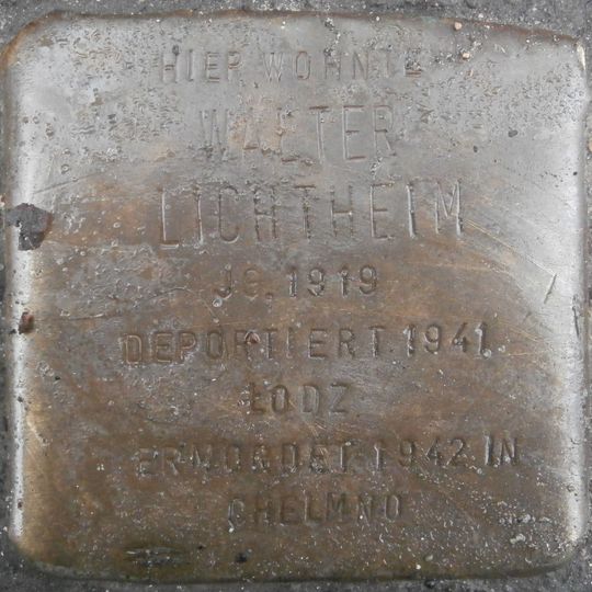 Stolperstein en memoria de Walter Lichtheim